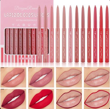 قلم تحديد شفاه مات من 12 لون من واي اتش ار واي